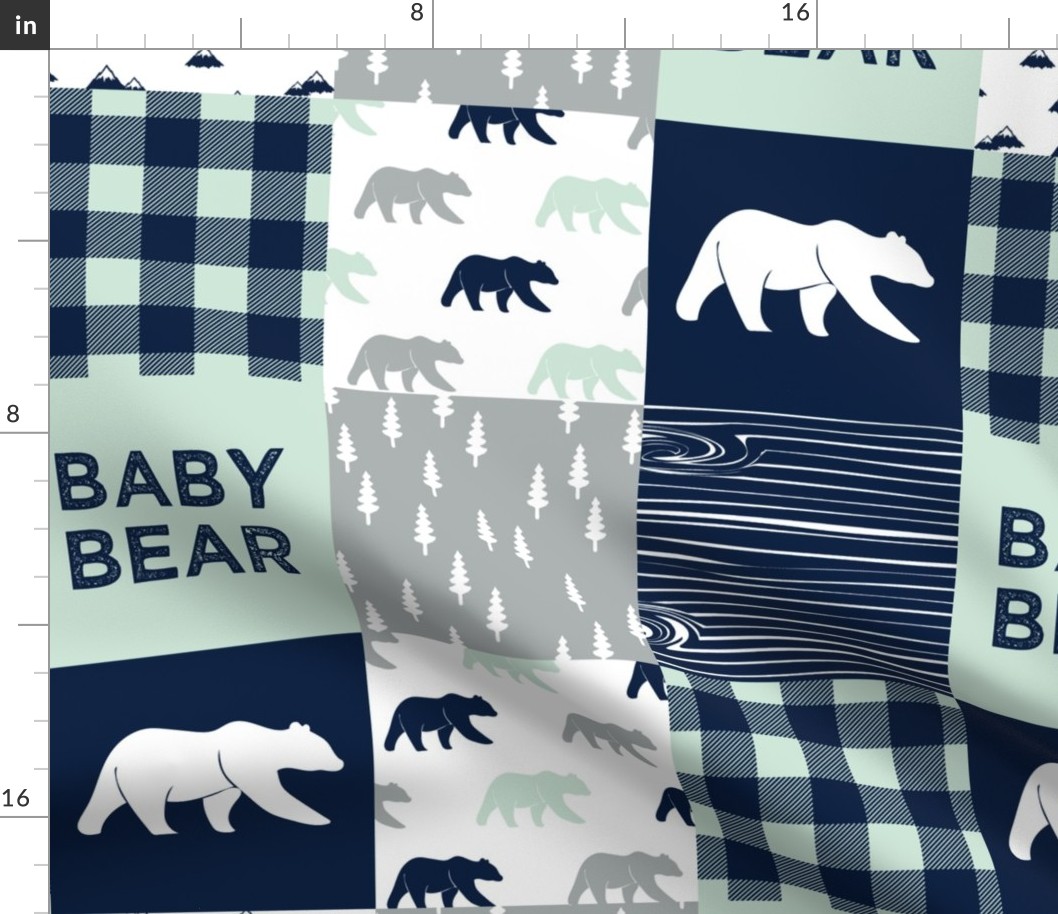 baby bear patchwork quilt top || the northern lights collection