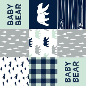 baby bear patchwork quilt top (90) || the northern light collection