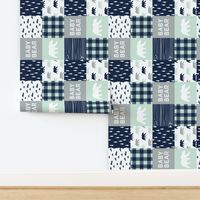 baby bear patchwork quilt top V2 (90)|| the northern light collection