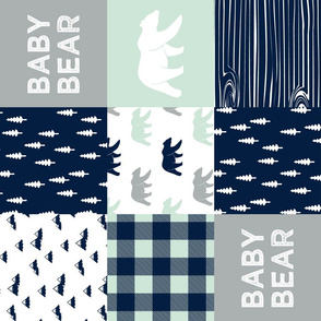 baby bear patchwork quilt top V2 (90)|| the northern light collection