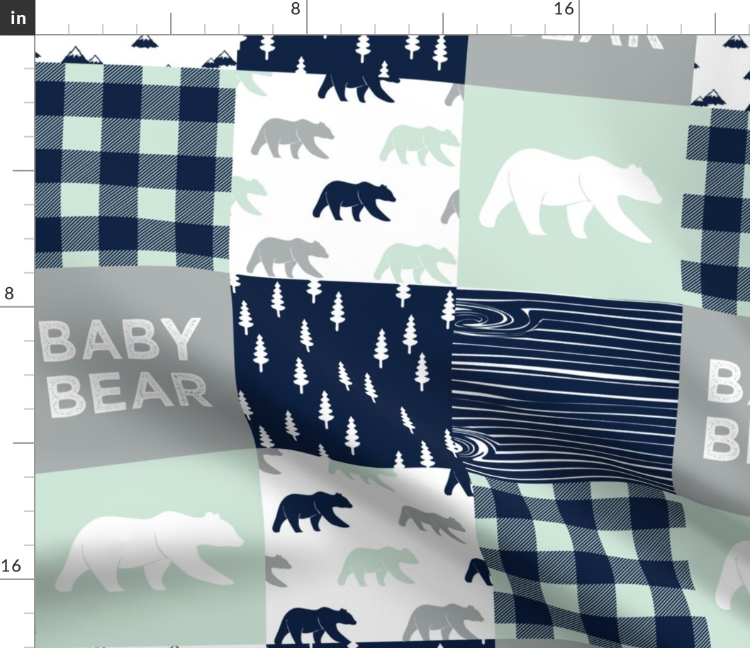 baby bear patchwork quilt top V2 || the northern light collection