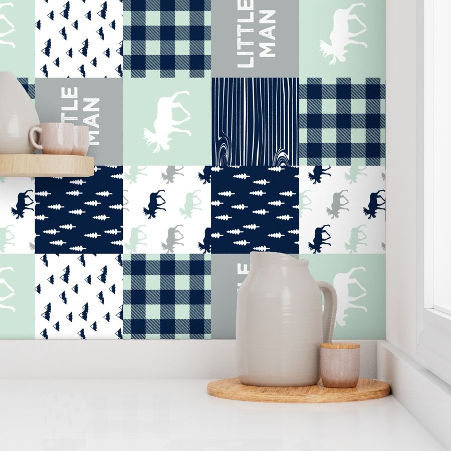 little man patchwork quilt top (90) || the northern lights collection