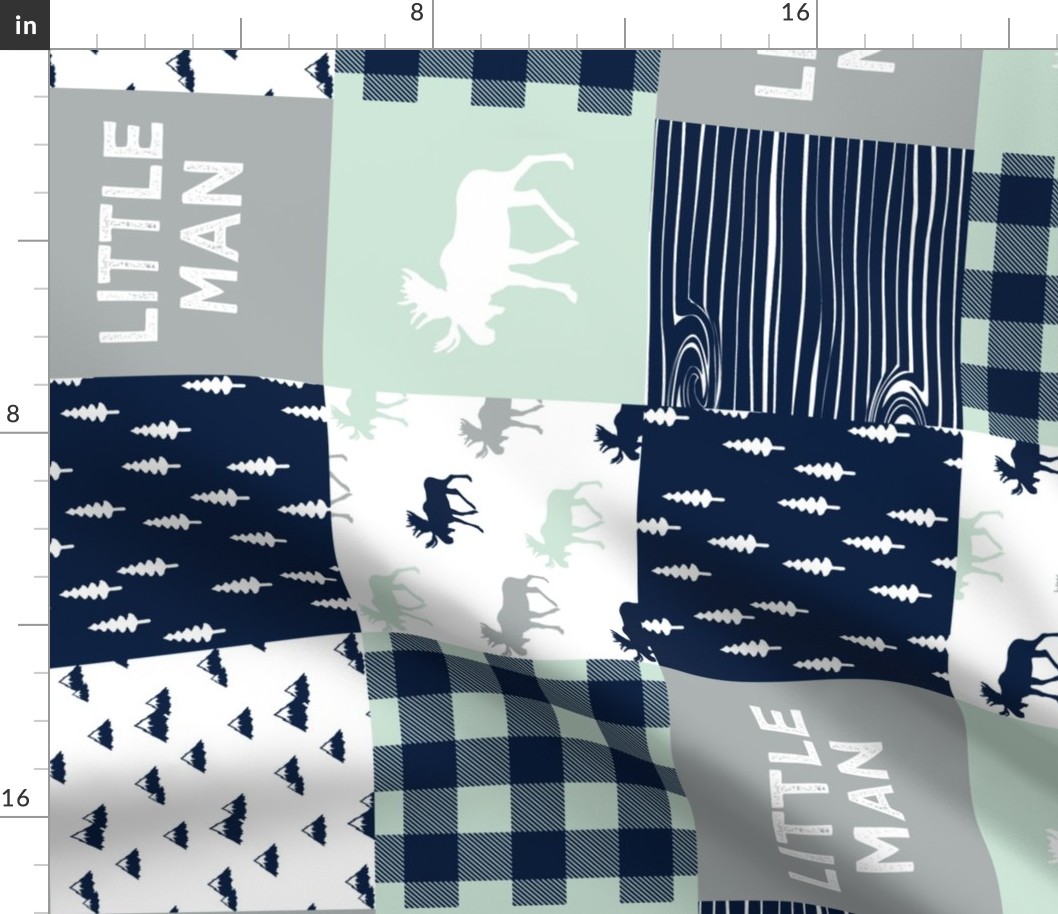 little man patchwork quilt top (90) || the northern lights collection