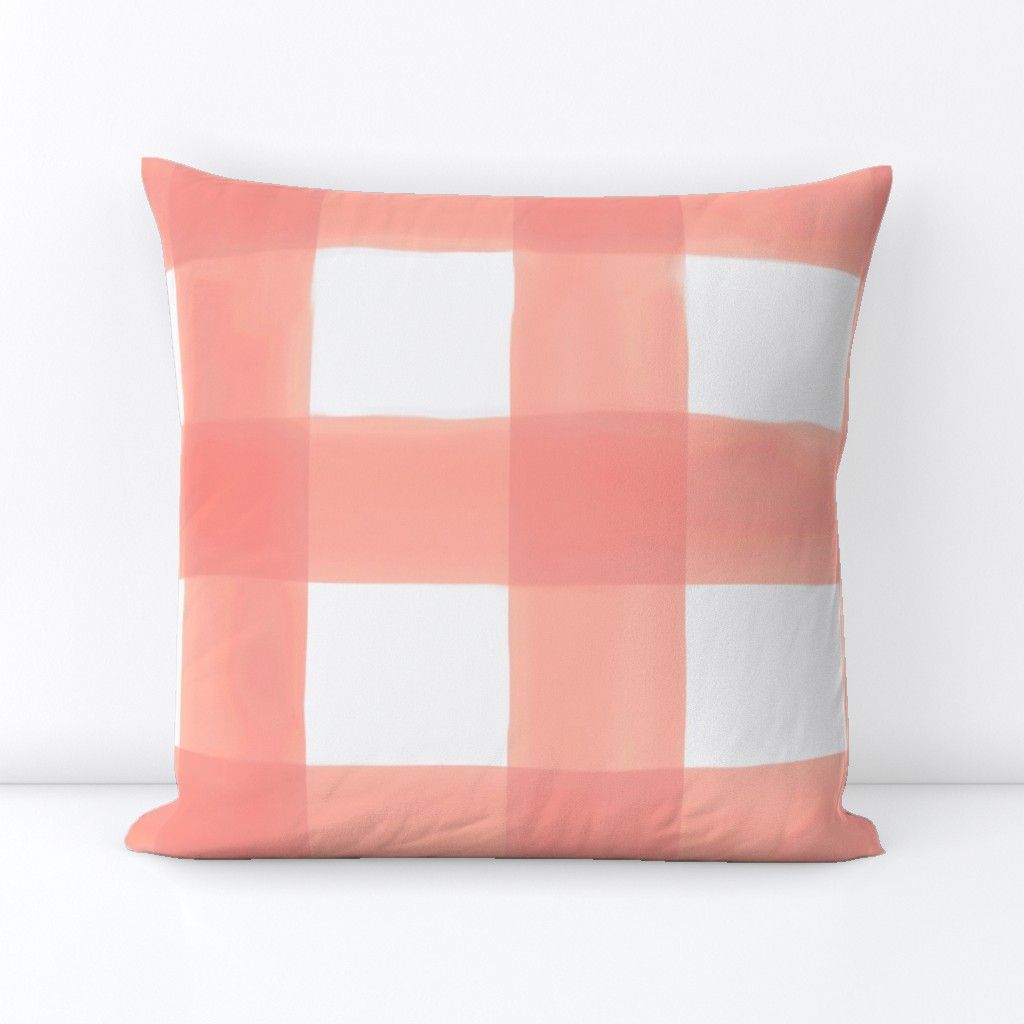 Watercolor Buffalo Check // Peach