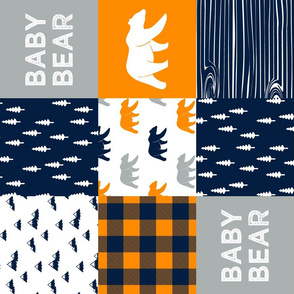 baby bear patchwork quilt top (90) || the great outdoors collection