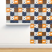 baby bear patchwork quilt top  || the great outdoors collection