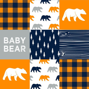 baby bear patchwork quilt top  || the great outdoors collection