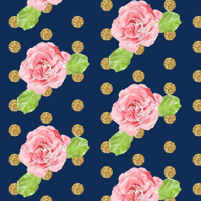 Glitter Roses // Navy