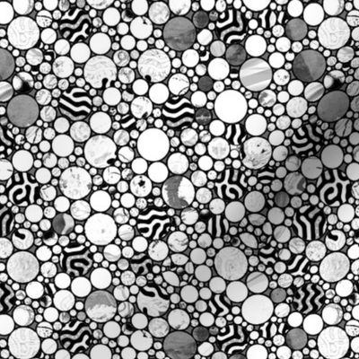 PROFUSION CIRCLES BUBBLES BLACK AND WHITE