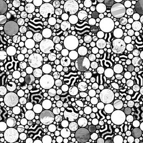 PROFUSION CIRCLES BUBBLES BLACK AND WHITE