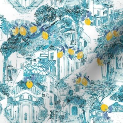 Capri toile with lemons