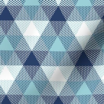 triangle gingham - navy, light blue and white