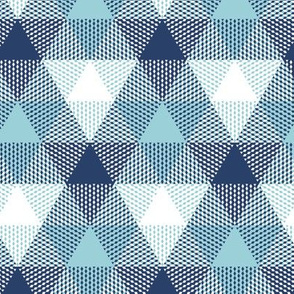 triangle gingham - navy, light blue and white