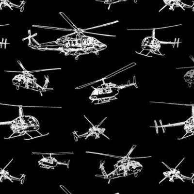 Helicopters on Black // Small