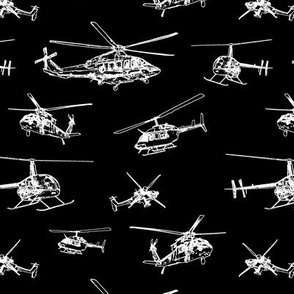 Helicopters on Black // Small