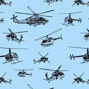 Helicopters on Light Blue // Small