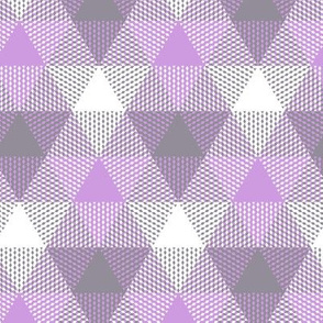 triangle gingham in grey and lavender