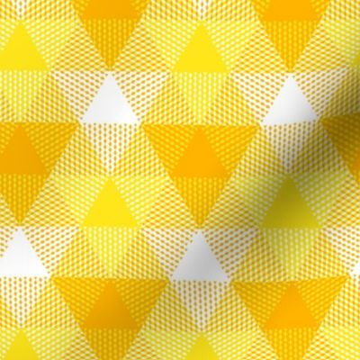 triangle gingham - gold, yellow and white