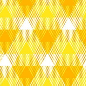 triangle gingham - gold, yellow and white