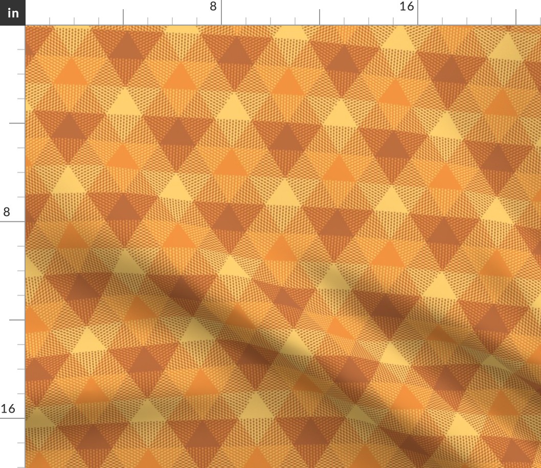 triangle gingham - copper, gold, brass