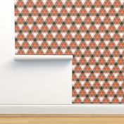 triangle gingham - coral, bronze, white