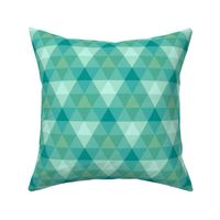 triangle gingham in surf aqua and green
