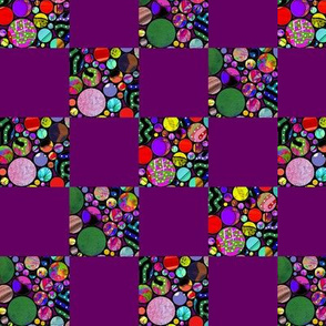 CHECKS PROFUSION CIRCLES violet red