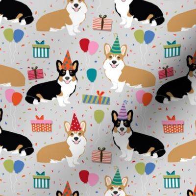 corgi birthday dog cute corgis dog fabric birthdays fabric presents balloons dog fabric