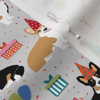 corgi birthday dog cute corgis dog fabric birthdays fabric presents balloons dog fabric