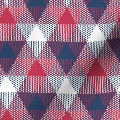 triangle gingham - red, white and blue