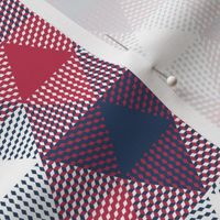 triangle gingham - red, white and blue