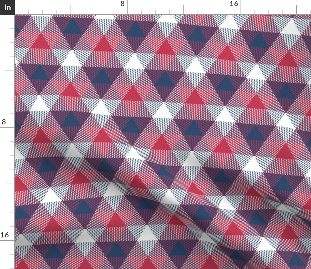 triangle gingham - red, white and blue