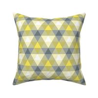 triangle gingham - yellow, grey and white