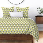 triangle gingham - yellow, grey and white