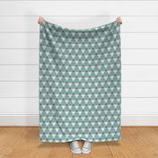 triangle gingham - grey and teal