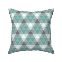 triangle gingham - grey and teal