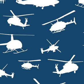 Helicopter Silhouettes on Navy // Large