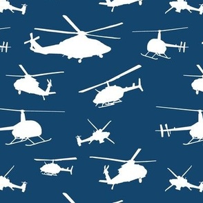Helicopter Silhouettes on Navy // Small