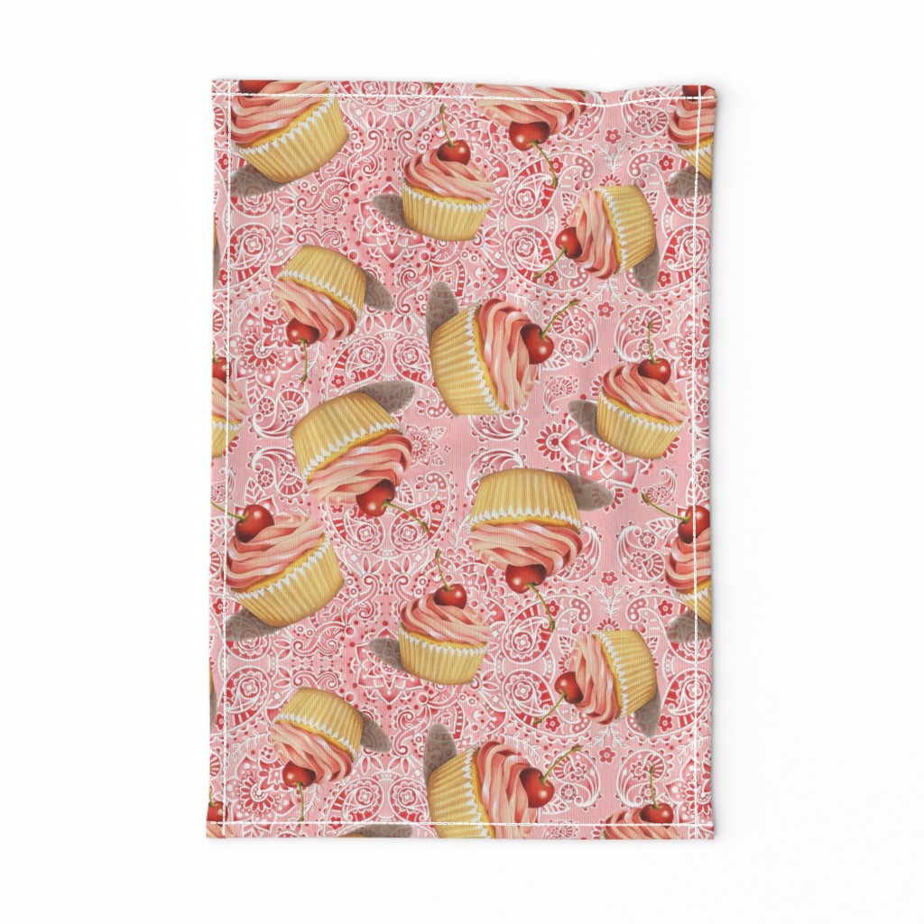 Pink Cupcake Paisley