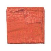 Coral Orange Clay Mudcloth Traditional African Mud cloth  with gold