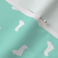 aqua corgi silhouette dog fabric cute dog design pets fabric for sewing