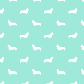 aqua corgi silhouette dog fabric cute dog design pets fabric for sewing