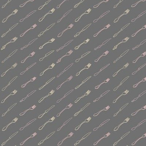 Cutlery in Peach and Cream on Grey