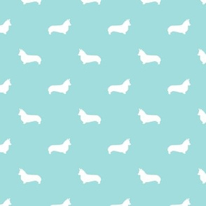 blue tint corgi silhouette dog fabric cute dog design pets fabric for sewing