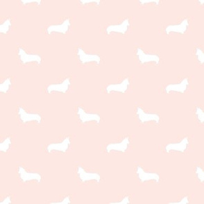 blush corgi silhouette dog fabric cute dog design pets fabric for sewing