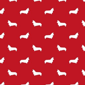 fire red corgi silhouette dog fabric cute dog design pets fabric for sewing
