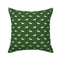garden green corgi silhouette dog fabric cute dog design pets fabric for sewing