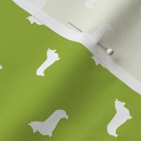 lime green corgi silhouette dog fabric cute dog design pets fabric for sewing