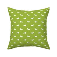 lime green corgi silhouette dog fabric cute dog design pets fabric for sewing