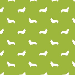 lime green corgi silhouette dog fabric cute dog design pets fabric for sewing